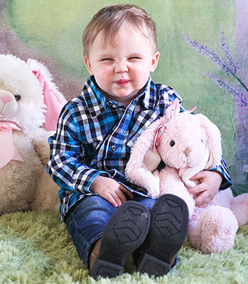 posed easter photo of toddler